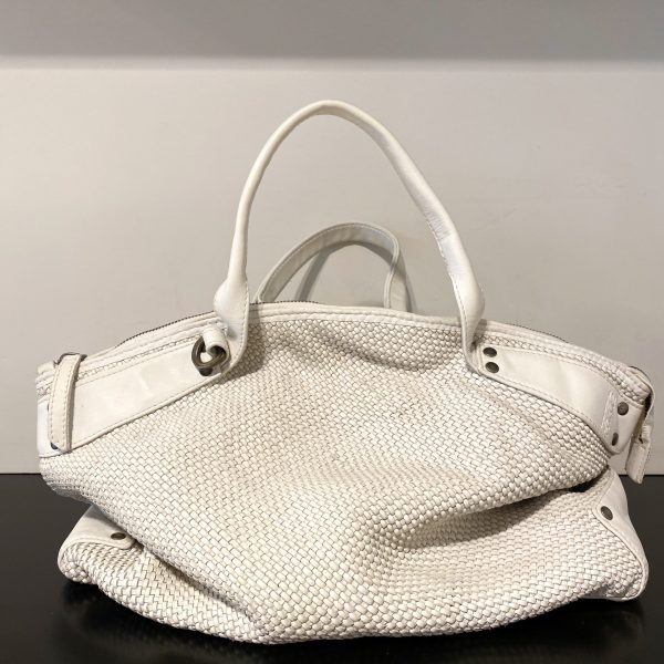 Borsa intreccio bianca