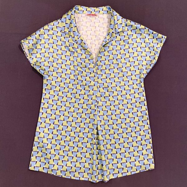 Blusa seta bicolor