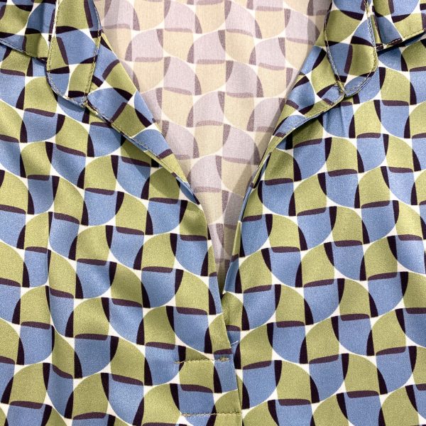 Blusa seta bicolor