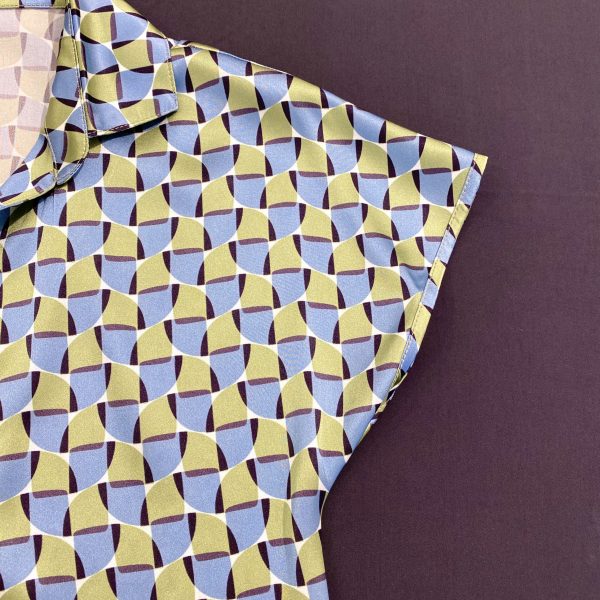 Blusa seta bicolor
