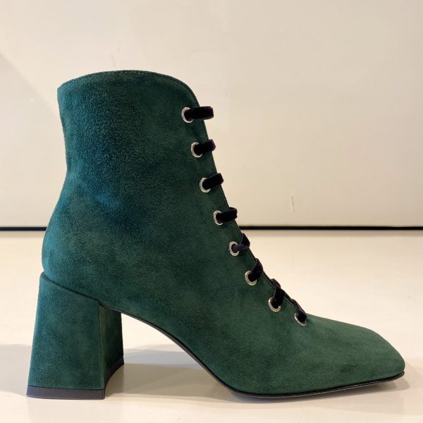 Stivaletto Stringato Verde