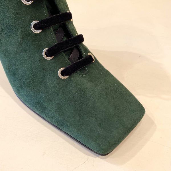 Stivaletto Stringato Verde