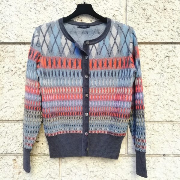 Cardigan Geometric Grey