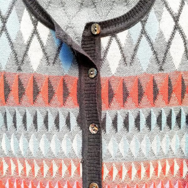 Cardigan Geometric Grey