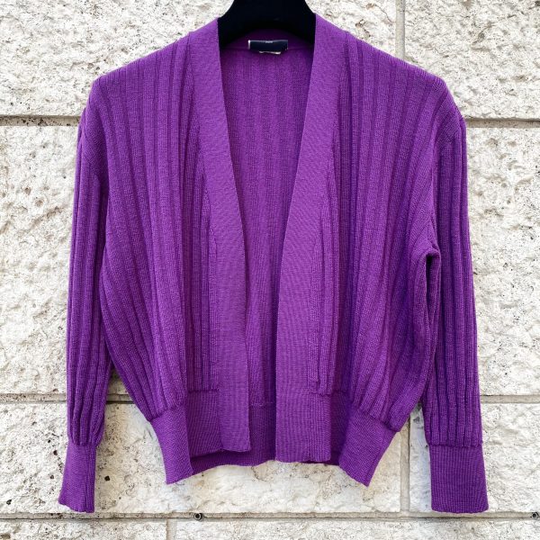 Cardigan Senza Bottoni Viola