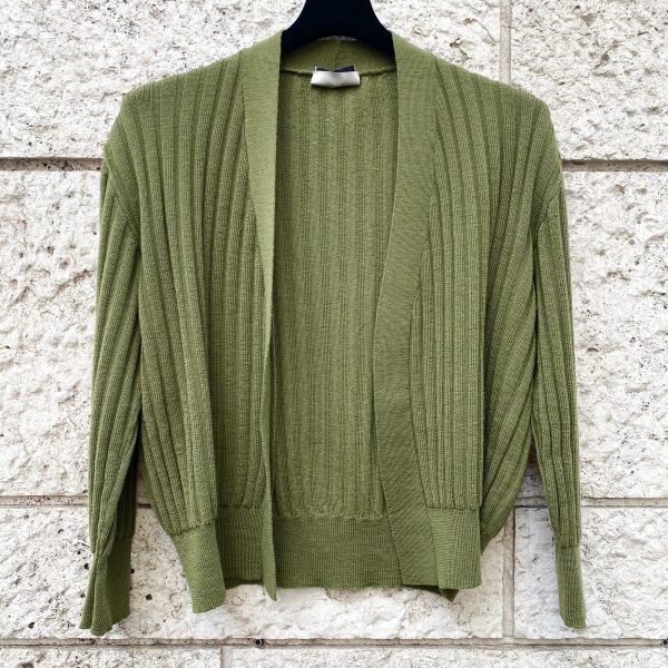 Cardigan Senza Bottoni Verde