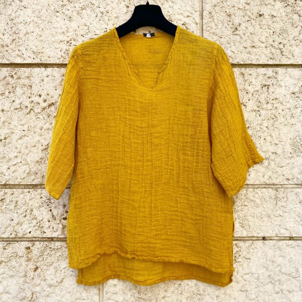 Blusa Lino Ocra