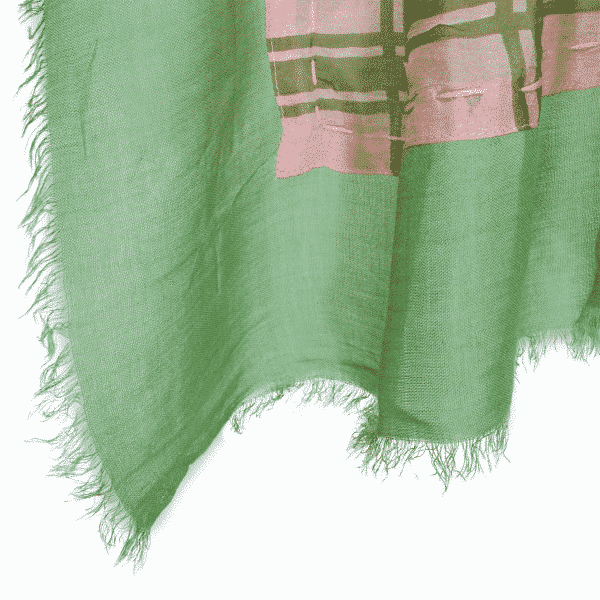 Stola Geometric Green Silk | DIEGO ZORODDU
