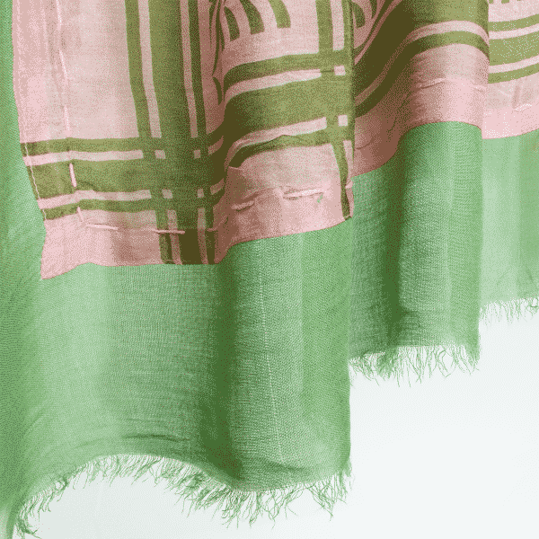 Stola Geometric Green Silk | DIEGO ZORODDU