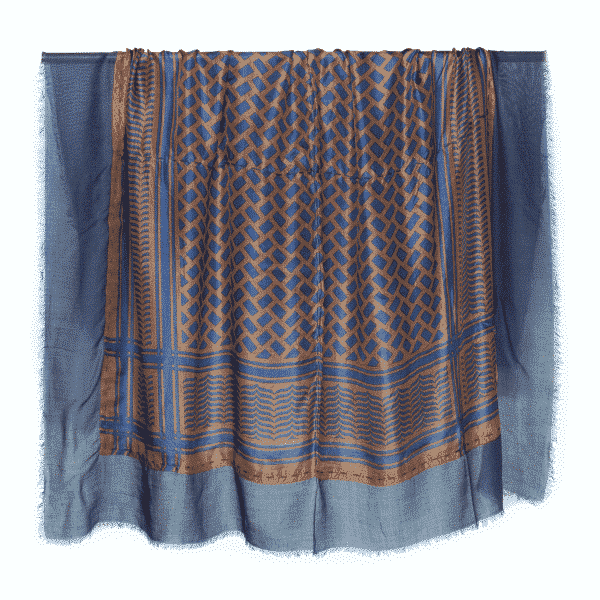 Stola Geometric Brown Silk | DIEGO ZORODDU