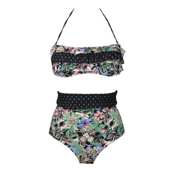 Bikini Fascia Rouches Oasi Flowers | DIEGO ZORODDU