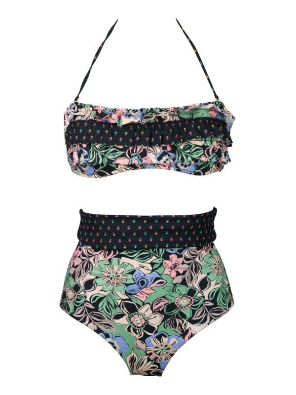 Bikini Fascia Rouches Oasi Flowers | DIEGO ZORODDU