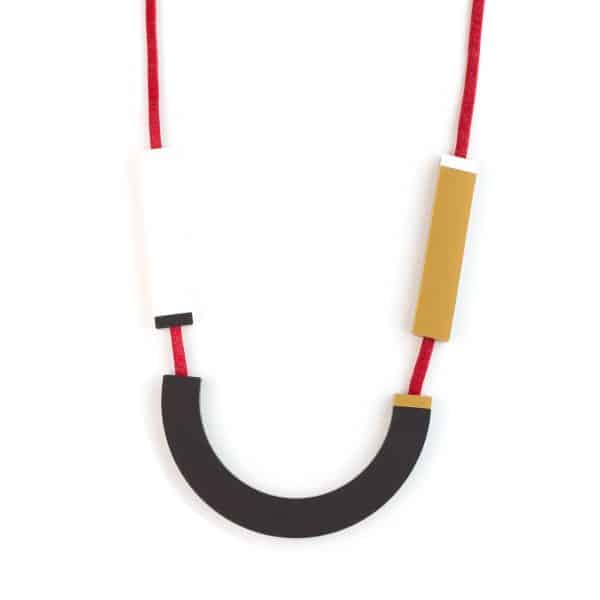 Collana Semicerchio Grigio Bianco Oro | DIEGO ZORODDU