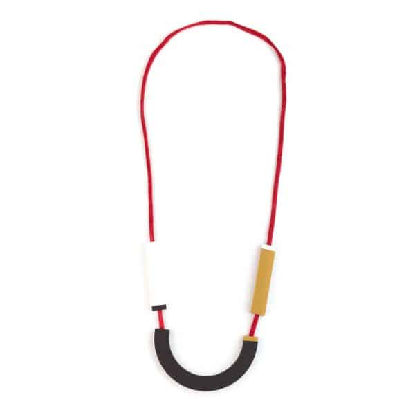 Collana Semicerchio Grigio Bianco Oro | DIEGO ZORODDU