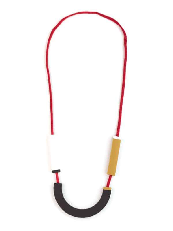 Collana Semicerchio Grigio Bianco Oro | DIEGO ZORODDU