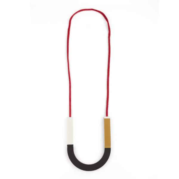 Collana Semicerchio Grigio Bianco Oro | DIEGO ZORODDU