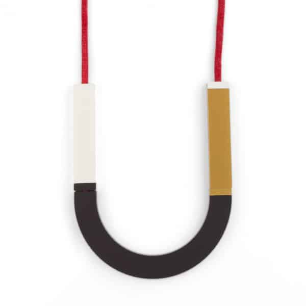Collana Semicerchio Grigio Bianco Oro | DIEGO ZORODDU