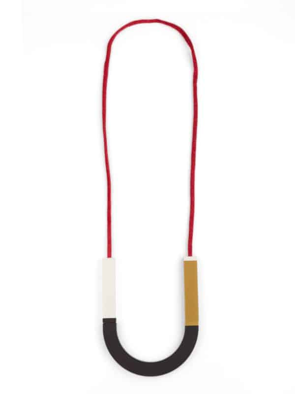 Collana Semicerchio Grigio Bianco Oro | DIEGO ZORODDU