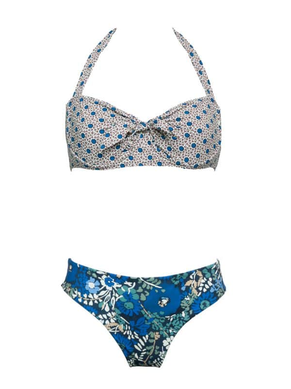 Bikini Nodo Reversible Blue Garden | DIEGO ZORODDU