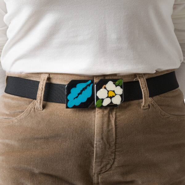 Ivory Azure Elastic Belt | DIEGO ZORODDU