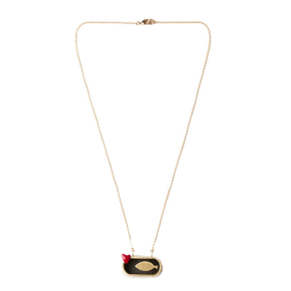 Collana Sardina in Scatola Cuore Rosso | DIEGO ZORODDU