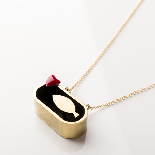 Collana Sardina in Scatola Cuore Rosso | DIEGO ZORODDU