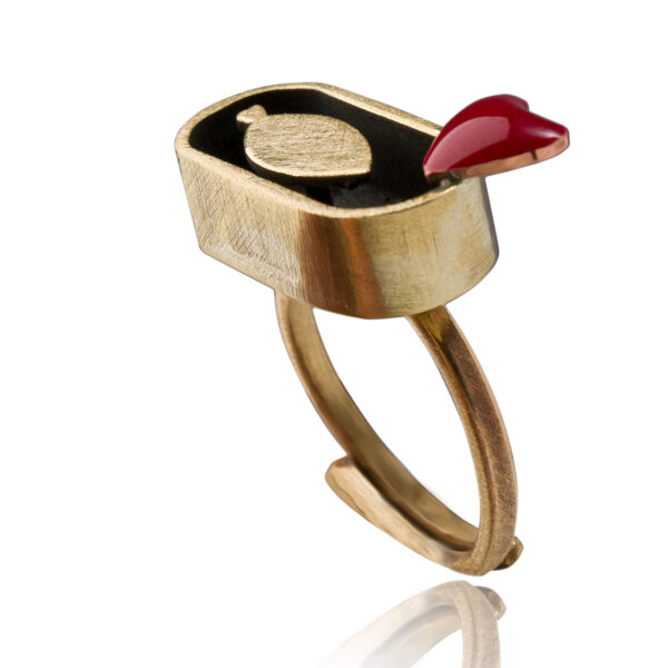 Anello Sardina Innamorata Cuore Rosso | DIEGO ZORODDU