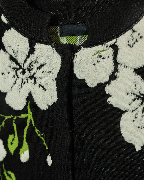 Cardigan Nero Fiori | DIEGO ZORODDU