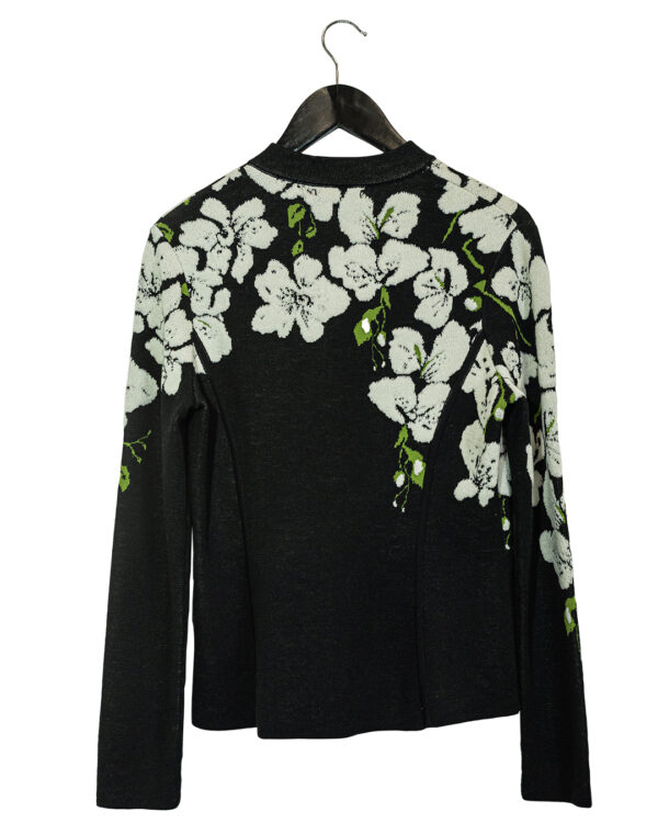 Cardigan Nero Fiori | DIEGO ZORODDU