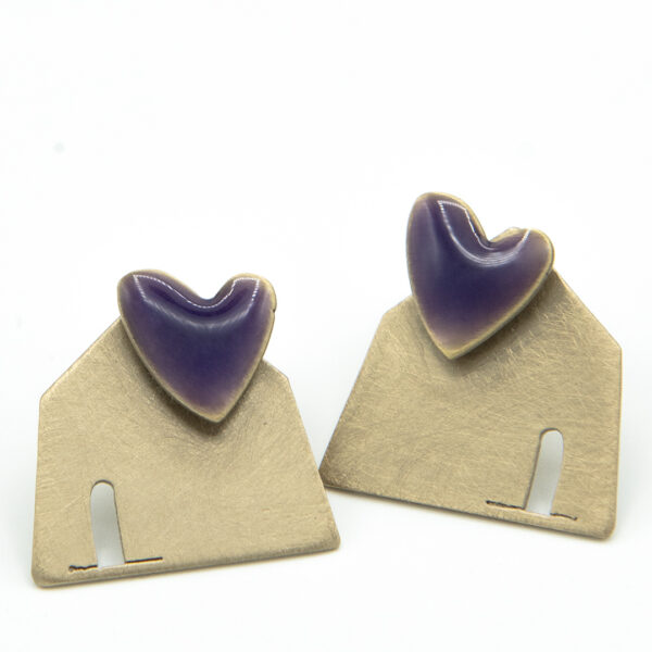 Orecchini Cuore Viola | DIEGO ZORODDU