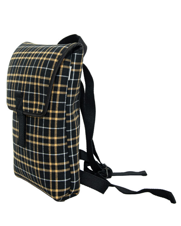 Minimal Backpack Black Yellow Check | DIEGO ZORODDU