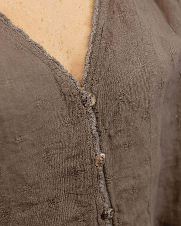 Camicia Ricamo Cioccolato | DIEGO ZORODDU