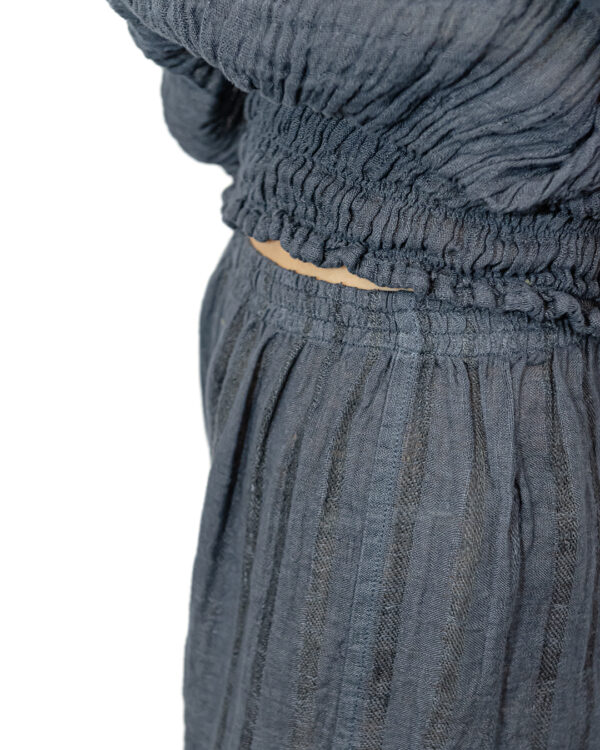 Pantaloni Lino Riga Blu | DIEGO ZORODDU