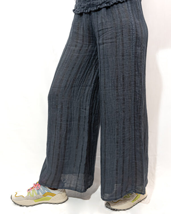 Pantaloni Lino Riga Blu | DIEGO ZORODDU