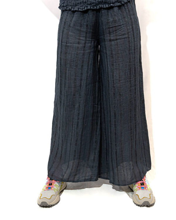 Pantaloni Lino Riga Blu | DIEGO ZORODDU