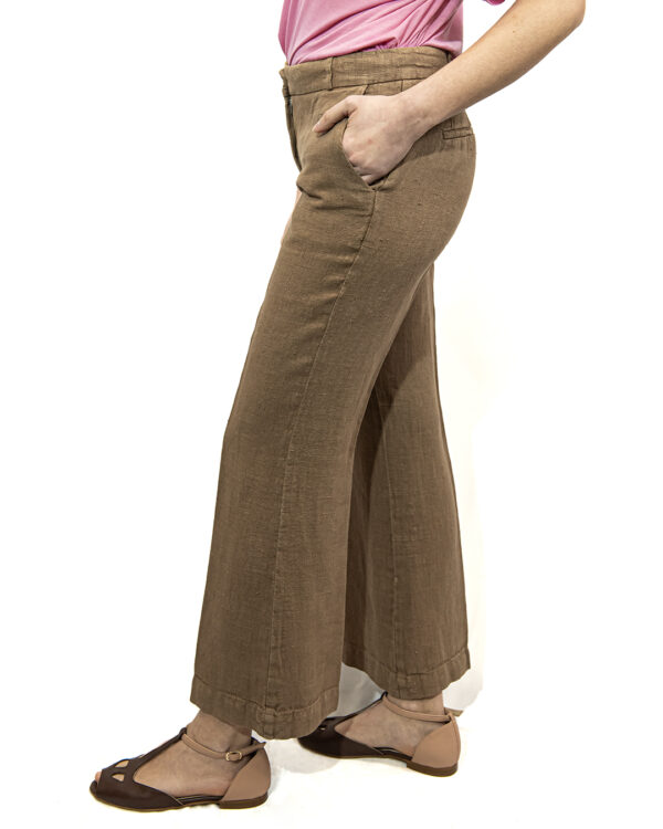Pantaloni Lino Caramello | DIEGO ZORODDU
