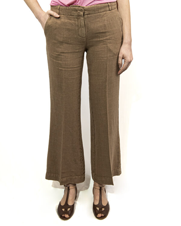Pantaloni Lino Caramello | DIEGO ZORODDU