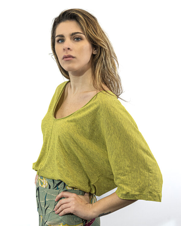 Maglia Kimono Melange Lime | DIEGO ZORODDU