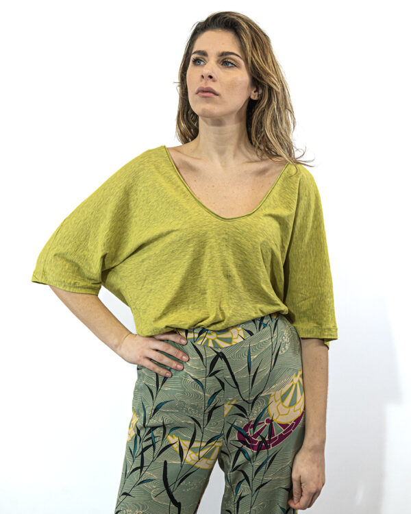 Maglia Kimono Melange Lime | DIEGO ZORODDU