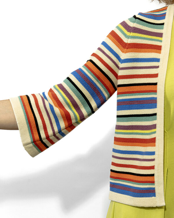 cardigan righe multicolor