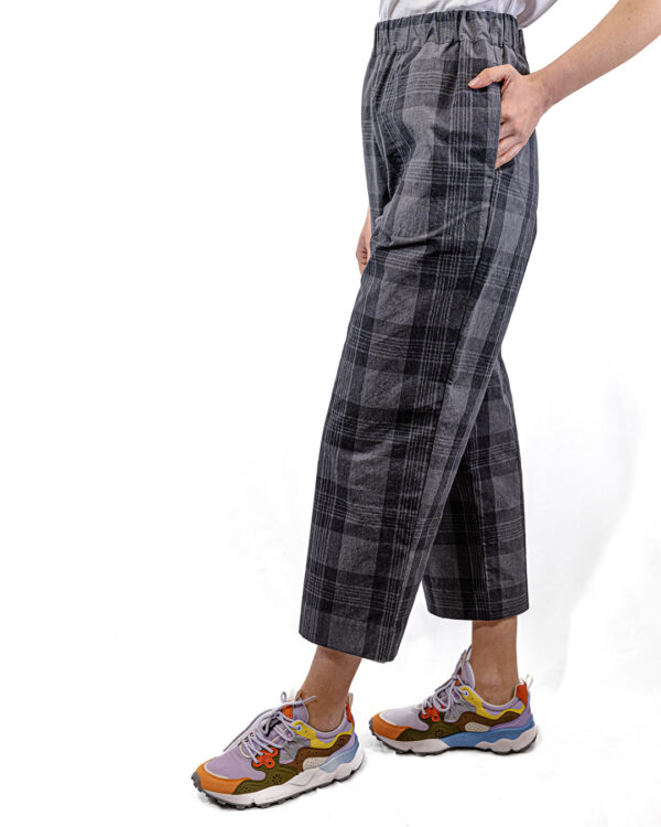 Pantaloni Check Grigio | DIEGO ZORODDU