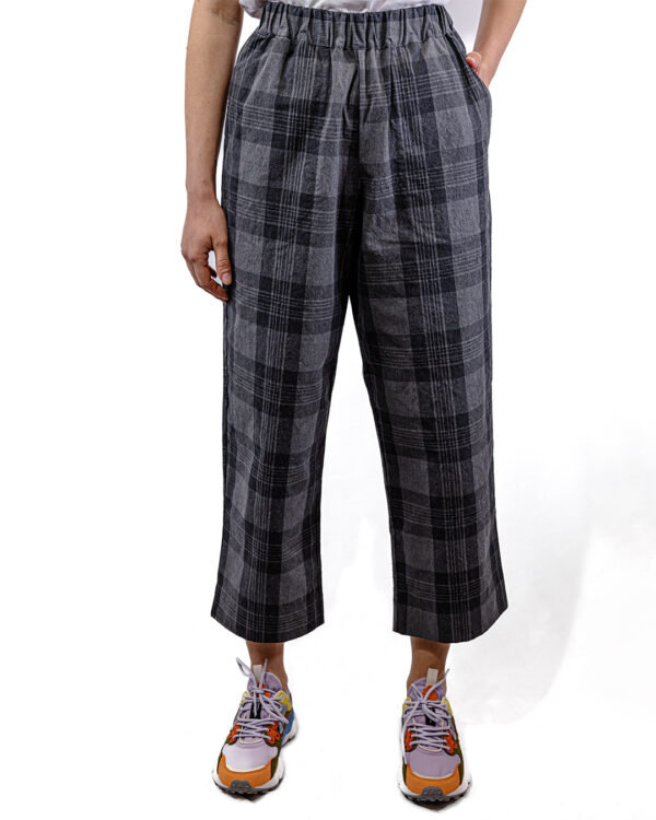 Pantaloni Check Grigio | DIEGO ZORODDU