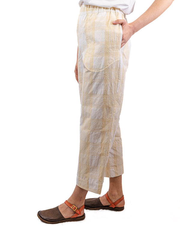 Pantaloni Check Crema | DIEGO ZORODDU