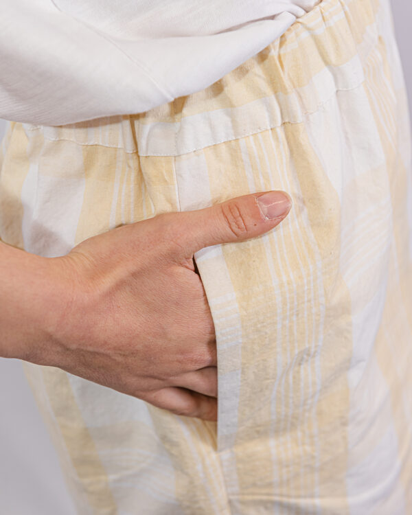 Pantaloni Check Crema | DIEGO ZORODDU