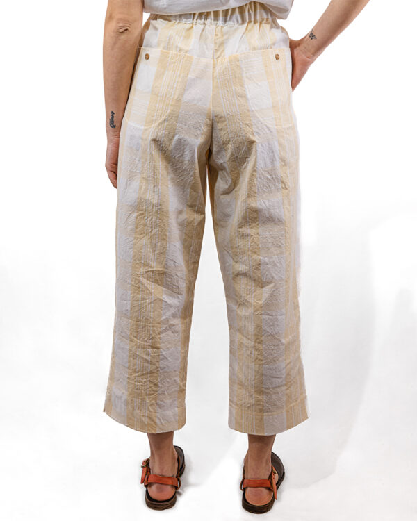Pantaloni Check Crema | DIEGO ZORODDU