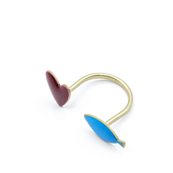 Anello Doppio Cuore Rosso | DIEGO ZORODDU