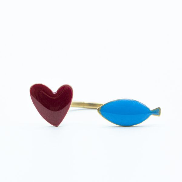 Anello Doppio Cuore Rosso | DIEGO ZORODDU