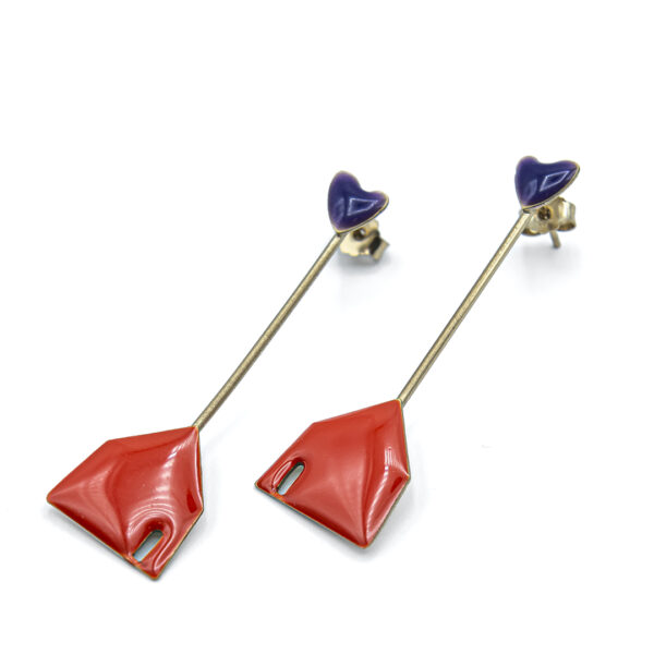 Orecchini Casa Arancio Cuore Viola | DIEGO ZORODDU