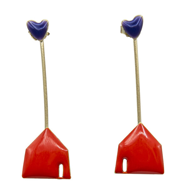 Orecchini Casa Arancio Cuore Viola | DIEGO ZORODDU