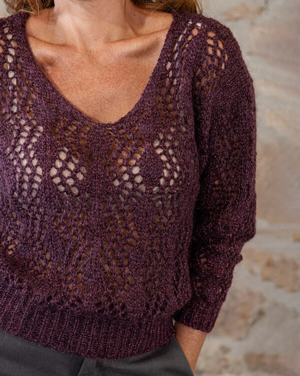 Maglione Orchidea Prugna | DIEGO ZORODDU